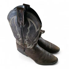 Women's 9 B Justin Stampede Rosella Western Leather Cowboy Boots Pull On Brown