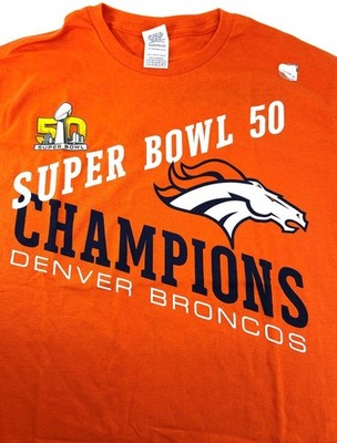 Denver Broncos 2016 NFL Super Bowl 50 Champions ''No Idle Threat'' NOS T-Shirt