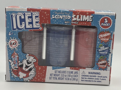 ICEE Assorted Fruit Scented Slime 3 Pack New in Box Sealed