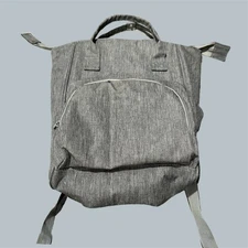 Grey Tote Bag Backpack pockets mini small storage work travel school party 