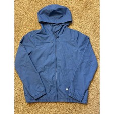 Volcom Ermont Hooded Windbreaker Jacket Blue Kids Size XL Fits Mens Small 