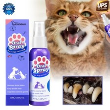 Effective Pet Oral Hygiene Spray clears tartar and plaque for cats dogs  
