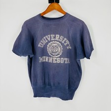 Vintage 1960  s Champion Sweatshirt Flock Print Sz Medium University Of Minnesota