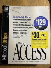 1994 Microsoft Office Access Version 2.0 Database Management System. Open Box