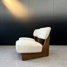 Set of 2 Mid-Century Modern Upholstered Chair Wood Decor Accent Lounge Chairs