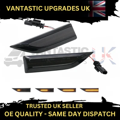 DYNAMIC NEW LED SWEEP STYLE SIDE INDICATORS X2 SMOKED FOR VW TRANSPORTER T6.1 - Image 1 of 4