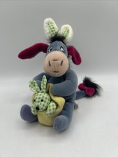 Easter Bunny Eeyore 9  Bean Bag Plush Animal w/ basket  mini checkered bunny