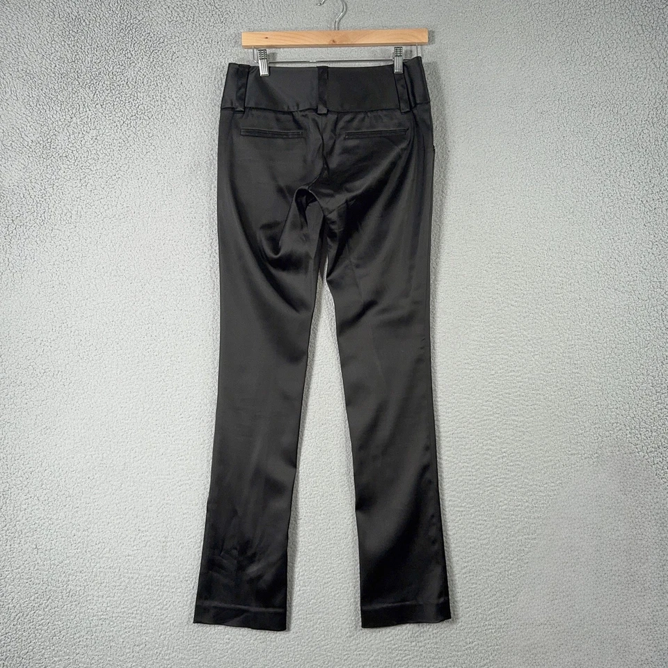 Calça Alice + Olivia Feminina 2 Cetim Preto Calças Finas Vestido Festa Evento LEIA - Imagem 2 de 4