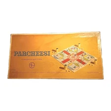 Vintage PARCHEESI Board Game Gold Seal Edition Selchow & Righter 1964