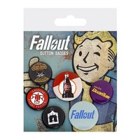 Fallout Ansteckpins 6Er Pack - Buttons Badge - Vault-Tec/Fallout 76/Nuka Cola