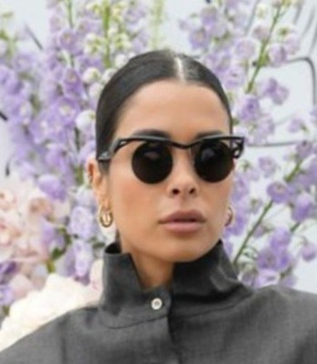NEW PRADA PRA18S 1AB5S0 SUNGLASSES PR A18S 1AB5S0 ROUND BLACK