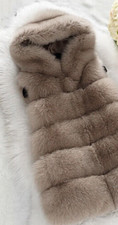 Fashion Women's Real Fox Fur Vest Natural Fur Gilet Thick Warm Winter Waistcoat