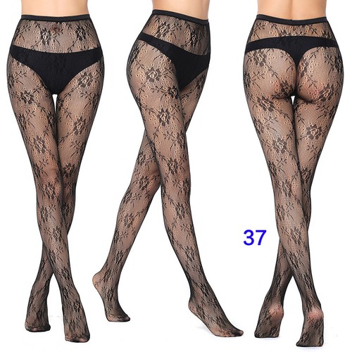 Womens Patterned Fishnet Tights Pantyhose Ladies Sexy See Through Long Stockings - Picture 36 of 37