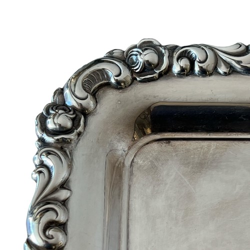 Alpacca Silver Plate Waiter Serving Tray Large Rectangular 15x26 - Picture 6 of 15