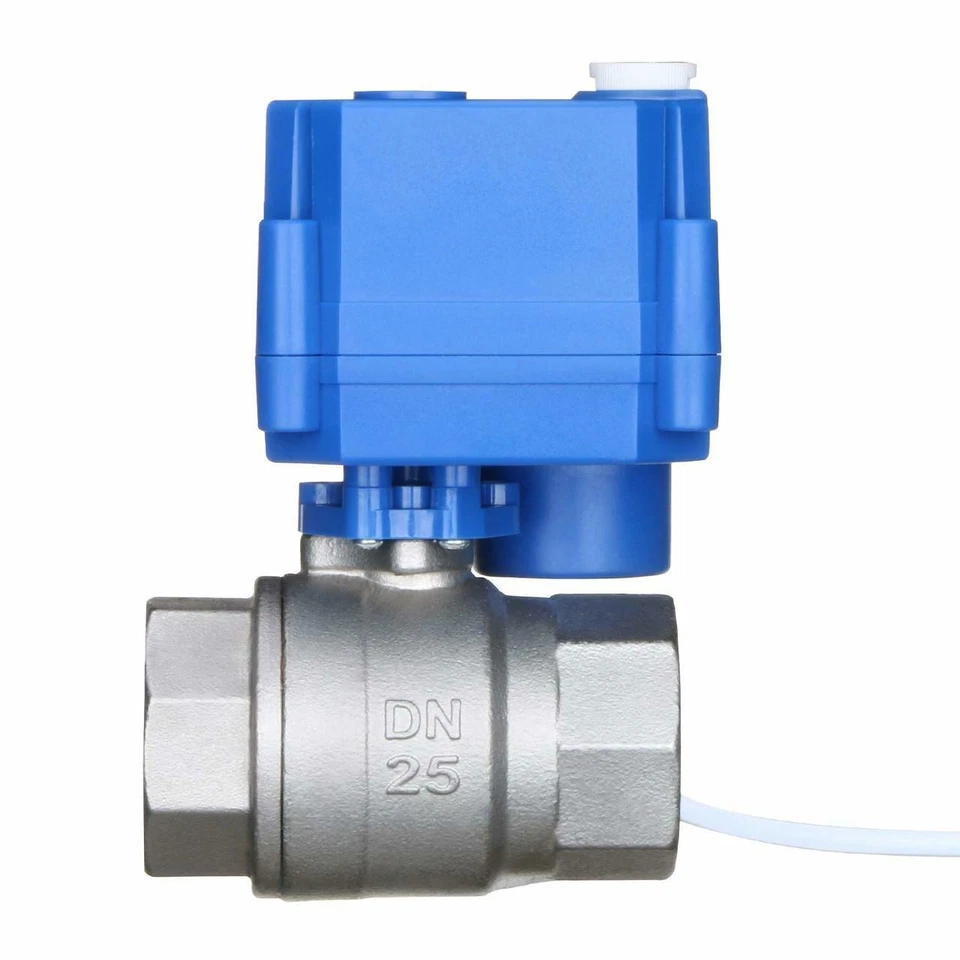 Válvula de bola motorizada sólida de EE. UU. con rueda de mano puerto completo de 1 pulgada SS 9-24V Foto 3 de 4