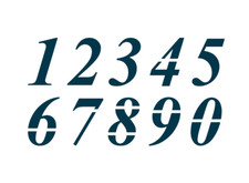 TIMES NEW ROMAN ITALIC Numbers Stencil 2 Inch Font Address House Sheet S937-810