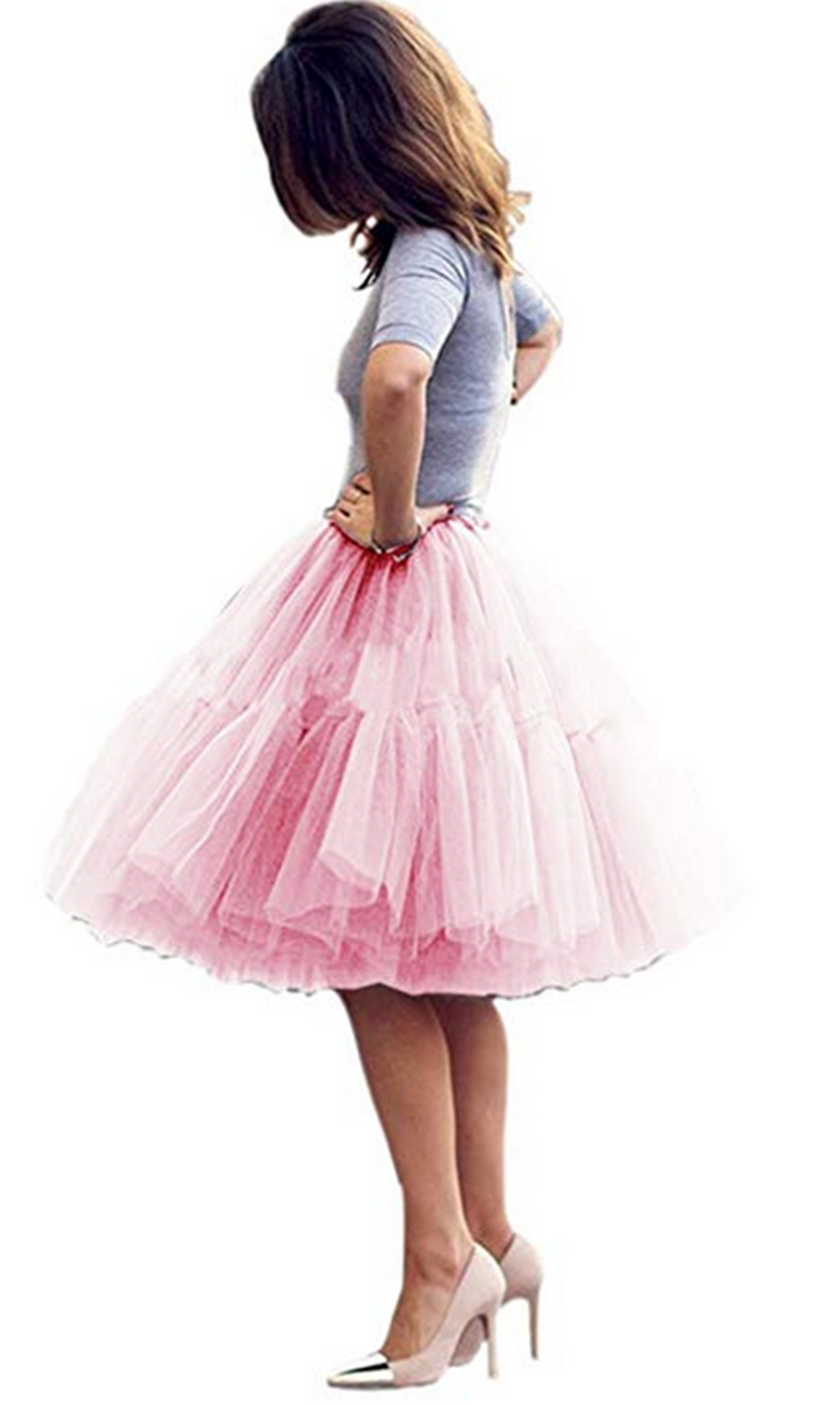 Women Layered Tulle Skirt Midi Pleated Tutu Underskirt Princess Ballet Dance  | eBay