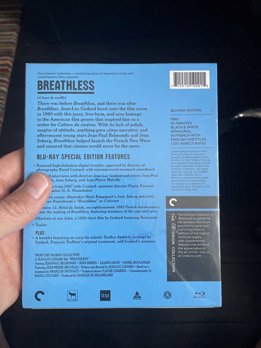 Breathless (Criterion Collection) (Blu-ray, 1960) Brand New