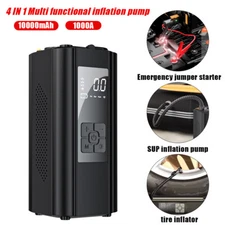 1000A Car Jump Starter Power Bank with Tire Inflator Portable Air Pump 10000MAH