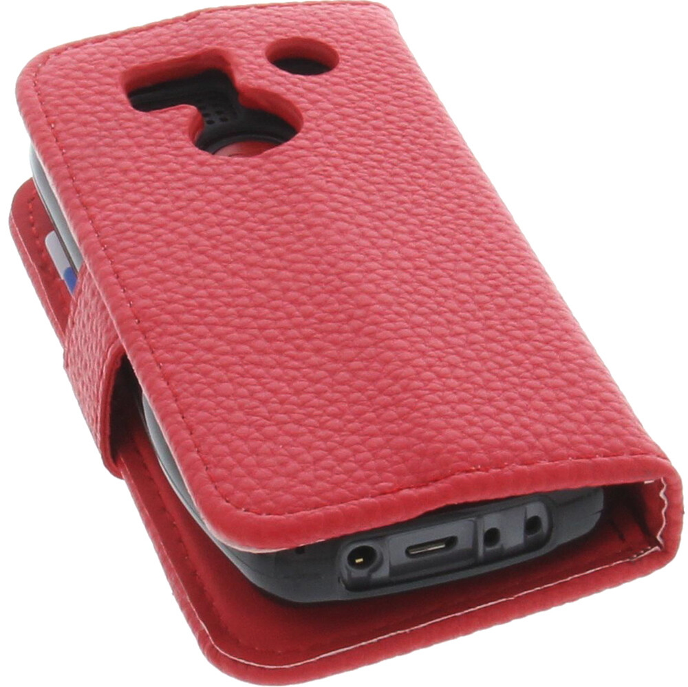 Favory Handy-Etui Für Artfone CS182 – Echtleder Schutzhülle Mit Rückzugslasche – Rote Ledertasche Für Seniorenhandy