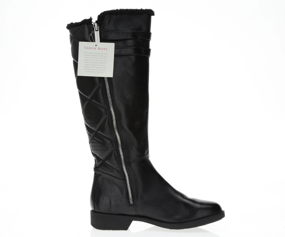 Womens TARYN ROSE 167466 Black Leather Waterproof Tall Boots size 6.5 - Image 3 of 4