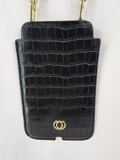 Small Shoulder/Crossbody Adjustable Black Cell Phone  Credit Card Case