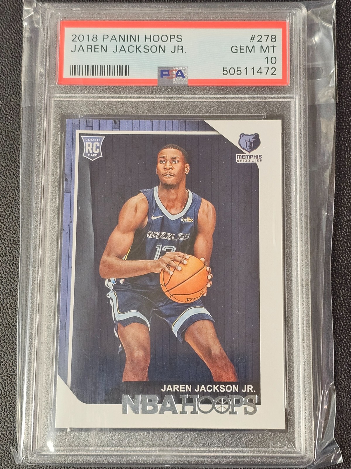 2018-19 Panini NBA Hoops - #278 Jaren Jackson Jr. (RC) - PSA 10