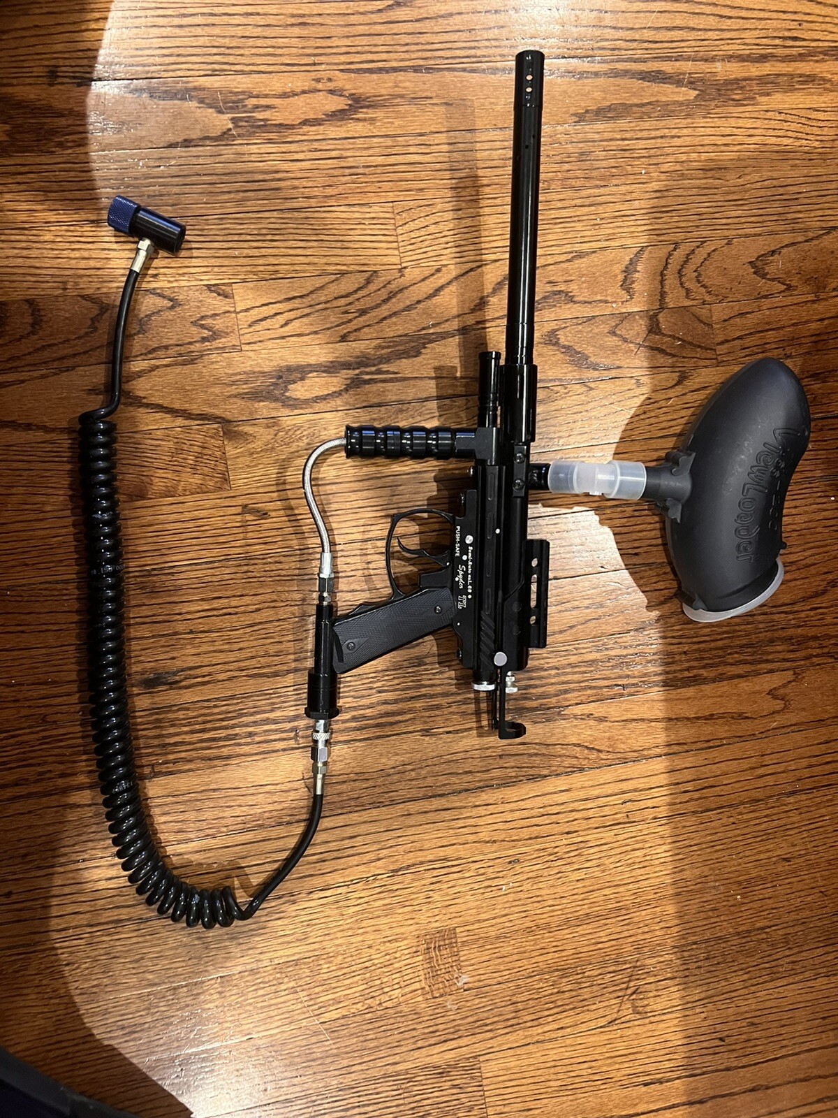 SHARP BLACK Spyder TL Paintball Gun & Large 3 Port Barrel Semi Mechanical WORKS eBay