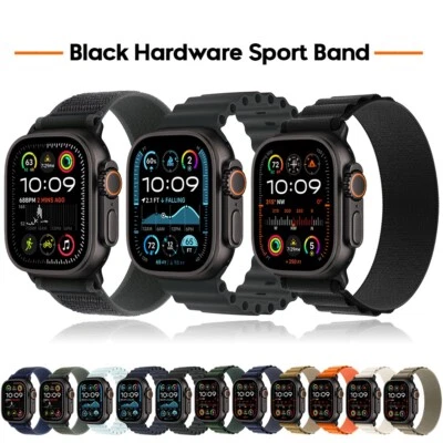MARKENLOS Pulsera Trail Alpine Loop Ocean para Apple Watch Ultra 3 2 49 mm - titanio negro