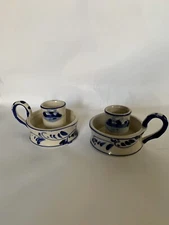 DELFT BLAUW HANDPAINTED  FINGER CANDLE HOLDERS
