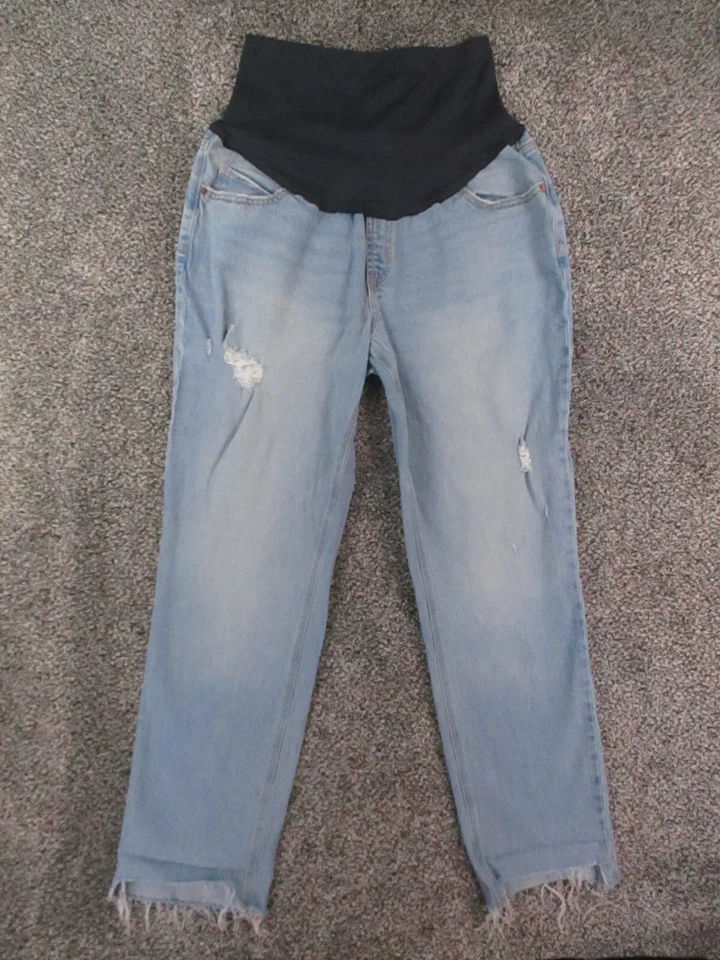 Old Navy Maternity Jeans Womens 14L LONG Blue Denim Pull Up Secret Belly 34x30 - Image 2 of 4
