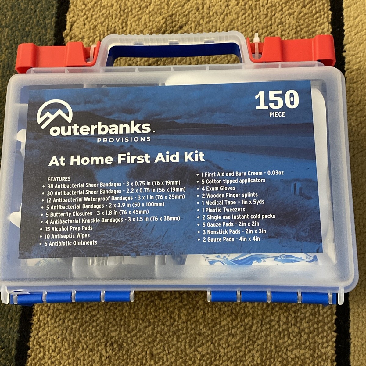 Outerbanks Provisions At Home First Aid Kit 150 piece Good for
