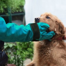 Animal Handling Gloves Leather Sleeve Bite Proof Dog Cat Bird Reptile Protection