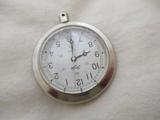 Style Pocket Watch Silver Toned Round White Face