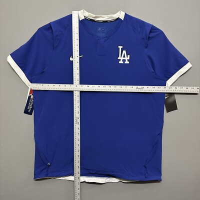 Nike LA Dodgers Baseball Short Sleeve Pullover Jacket Button