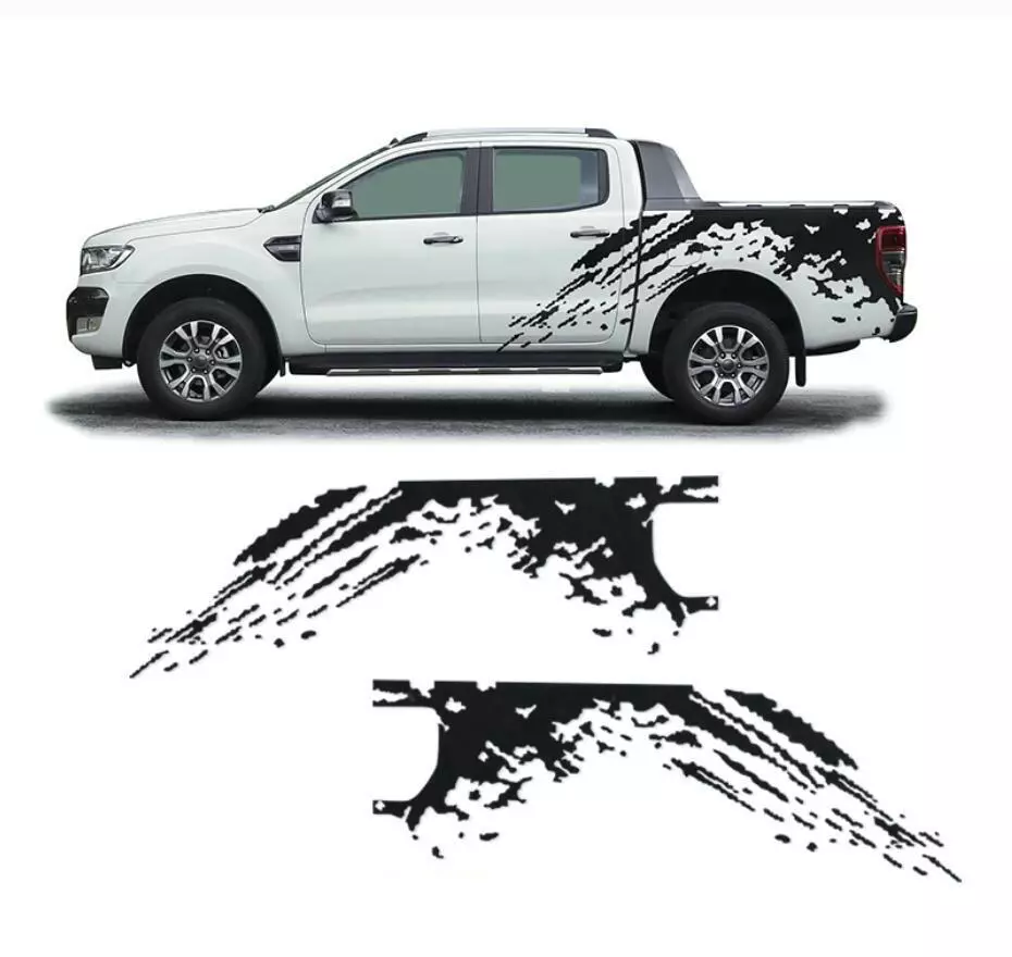 Graphic Mud Splash Side Door Car Sticker For Ford Ranger Trunk Stripe Decal Wrap