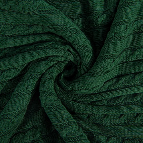 100% Cotton Cable Knit Throw, Super Soft Warm Knitted Blanket Home Decor, 60"X80 - Picture 3 of 12