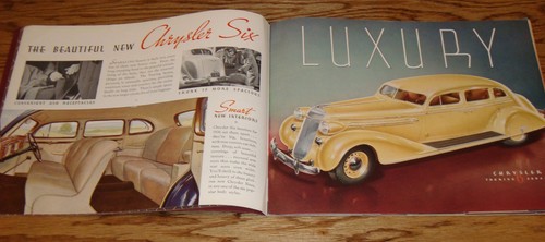 Original 1936 Chrysler Sixes and Eights Deluxe Sales Brochure Convertible Coupe - Picture 5 of 6