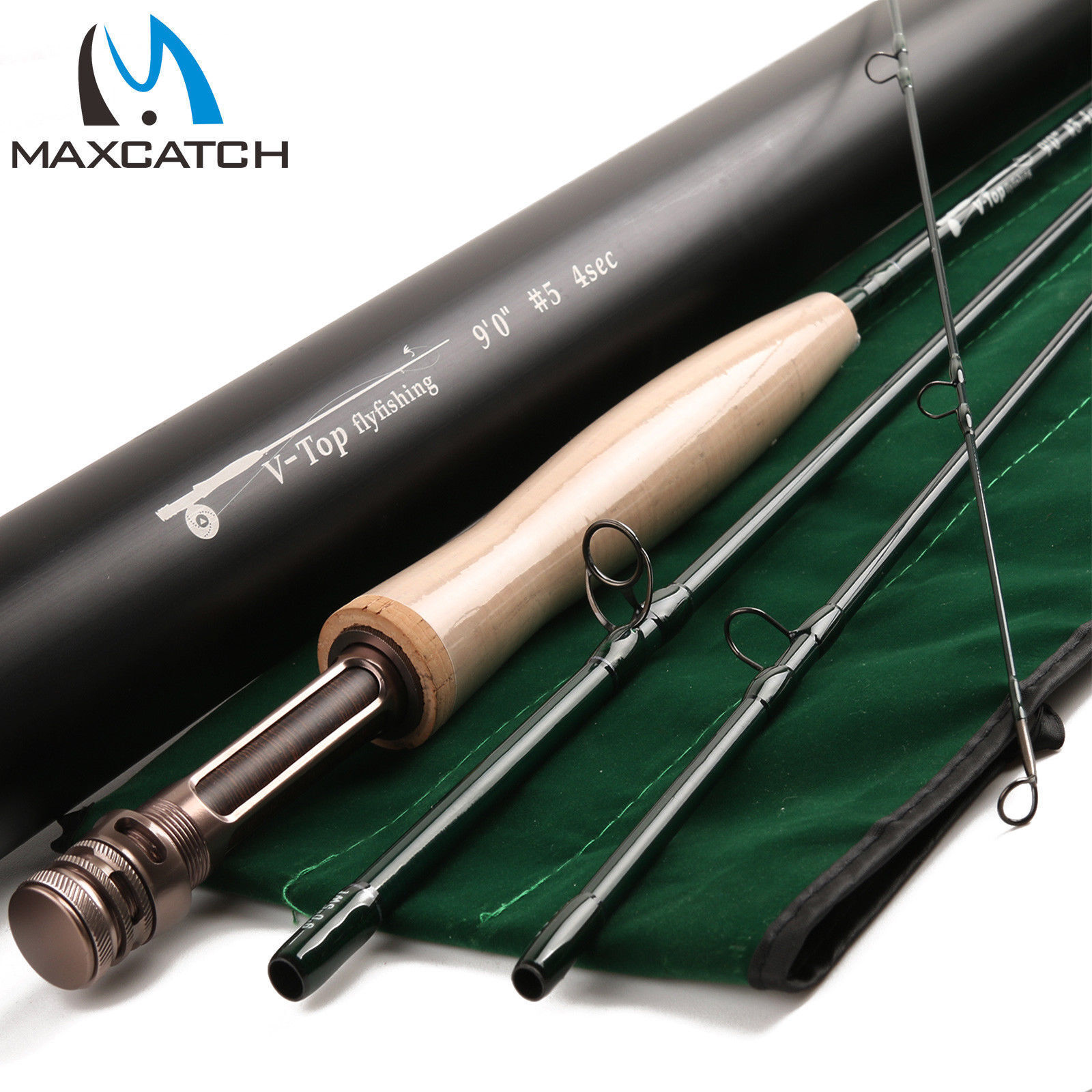 Maxcatch Fly Rod V-TOP 9FT 5/6/8WT 4 Piece Fast Action (IM12) With