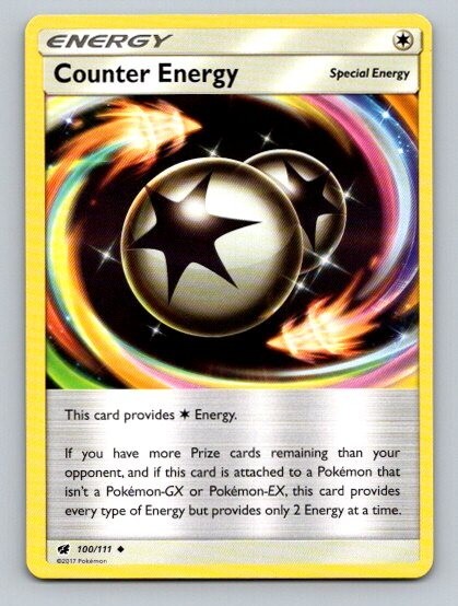 2017 Pokemon Card Crimson Invasion Counter Energy 100/111