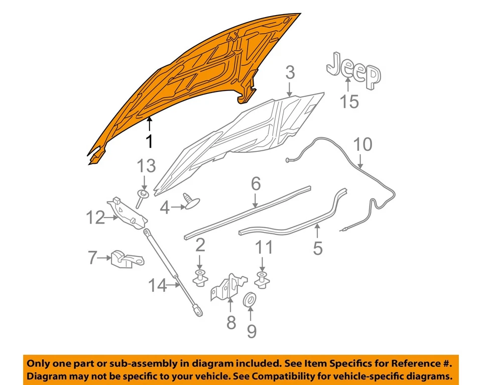 Used Hood fits: 2010 Jeep Grand cherokee  Grade A - Image 3 of 4