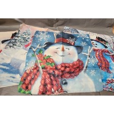 Set Of 4 Christmas Snowman Themed Winter Holiday Pillow Covers 18"