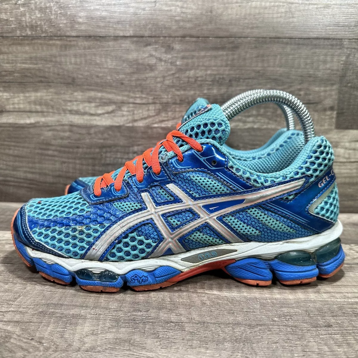 Asics Womens Gel Cumulus 15 T3C6N Blue Running Shoes Lace Up Low