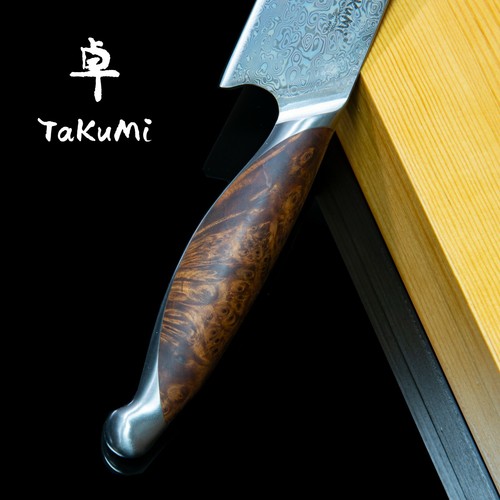 TAKUMI Japanese Damascus Knife, MCD Gyuto Chef Knife 8"/10" W/ Optional Sheath - Picture 8 of 25