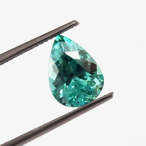 AAA 11x8 MM Natural Flawless Green Ceylon Parti Sapphire Loose Pear Gemstone Cut - Picture 5 of 6