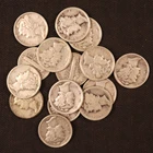Lot of 15 - Silver Mercury Dimes (1920-1945) - G-XF - Nice Appearances - Lot #10