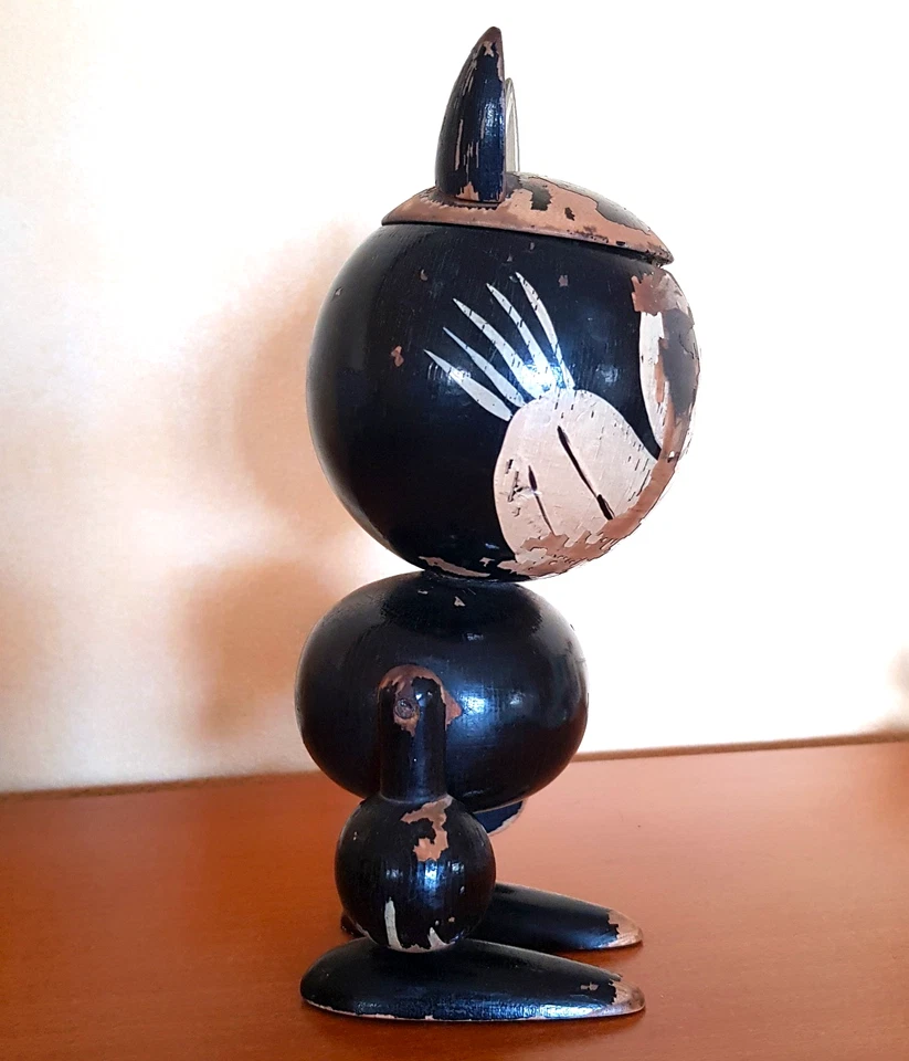 Ancienne tirelire FELIX LE CHAT en bois peint verni années 1930 Très RARE ! - Photo 4/4