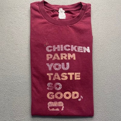 Funny Chicken Parm Men Graphic T Shirt Maroon Cotton 3XL Food Humor Tee