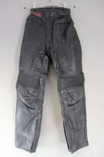 DYNAMIC LEATHERS BLACK BIKER TROUSERS: SIZE 12/WAIST 24 INCH/INSIDE LEG 29 INCH
