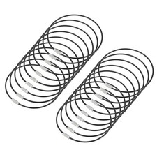 20Pack Wire Keychain Cable, 250mm/10 Inch Stainless Steel Key Ring Loop Black